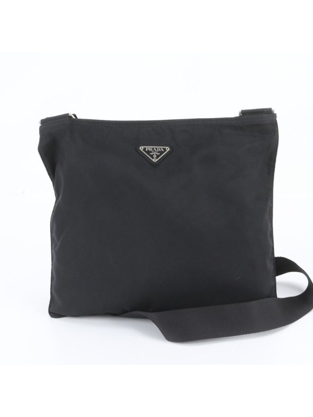 Prada White Tag Tessuto Nylon Triangle Logo Shoulder Bag Crossbody Messenger